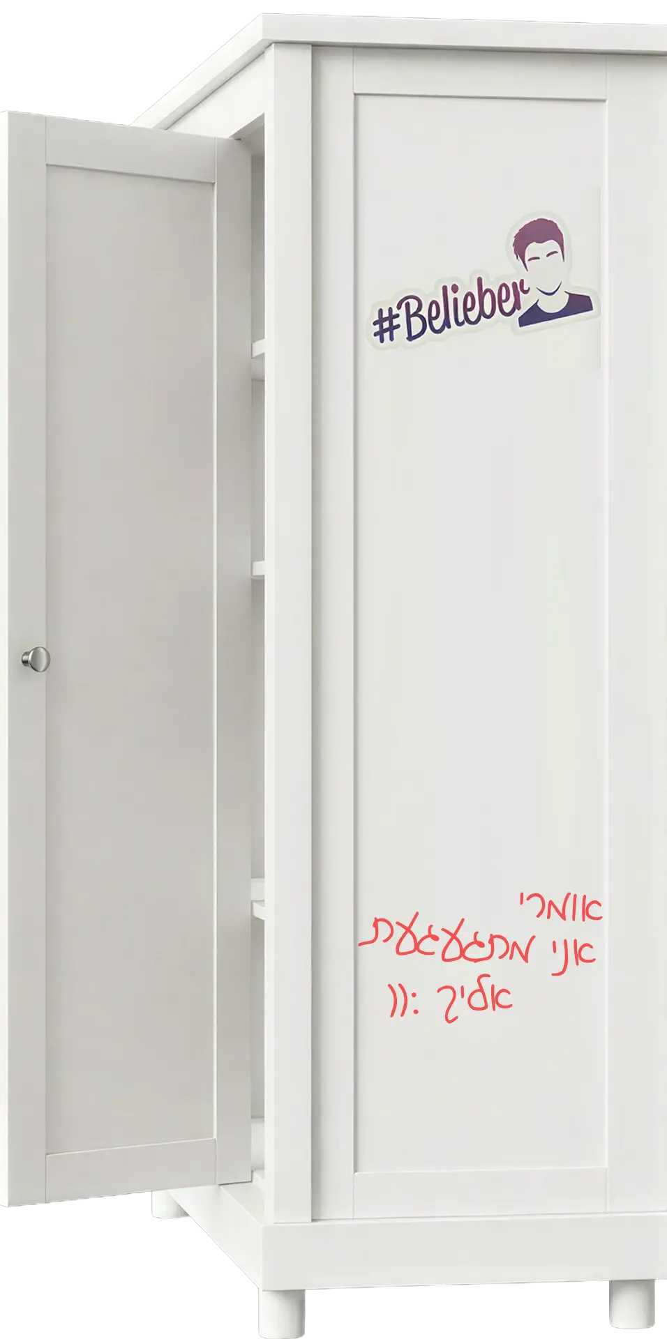 Modern white wardrobe with pre-loved fashion items
